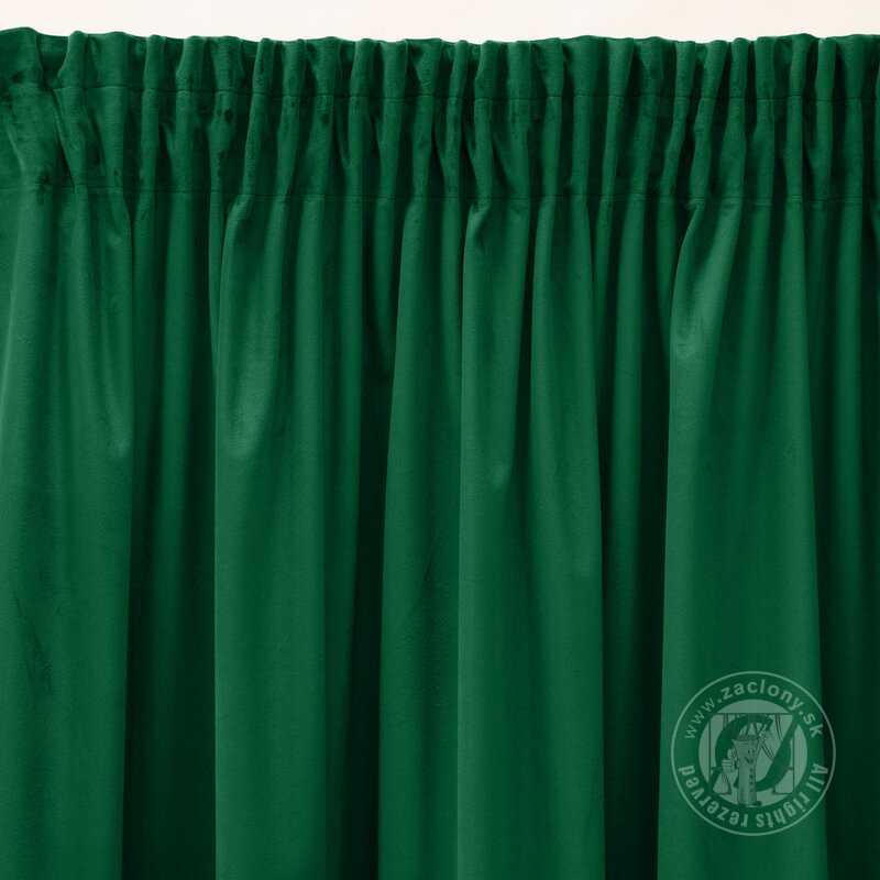 Záves PIERRE CARDIN SIBEL na páske tmavozelený 140x270cm