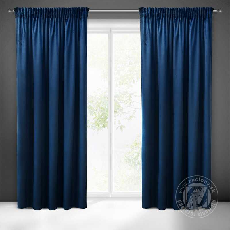 Záves PIERRE CARDIN SIBEL na páske tmavomodrý 140x270cm