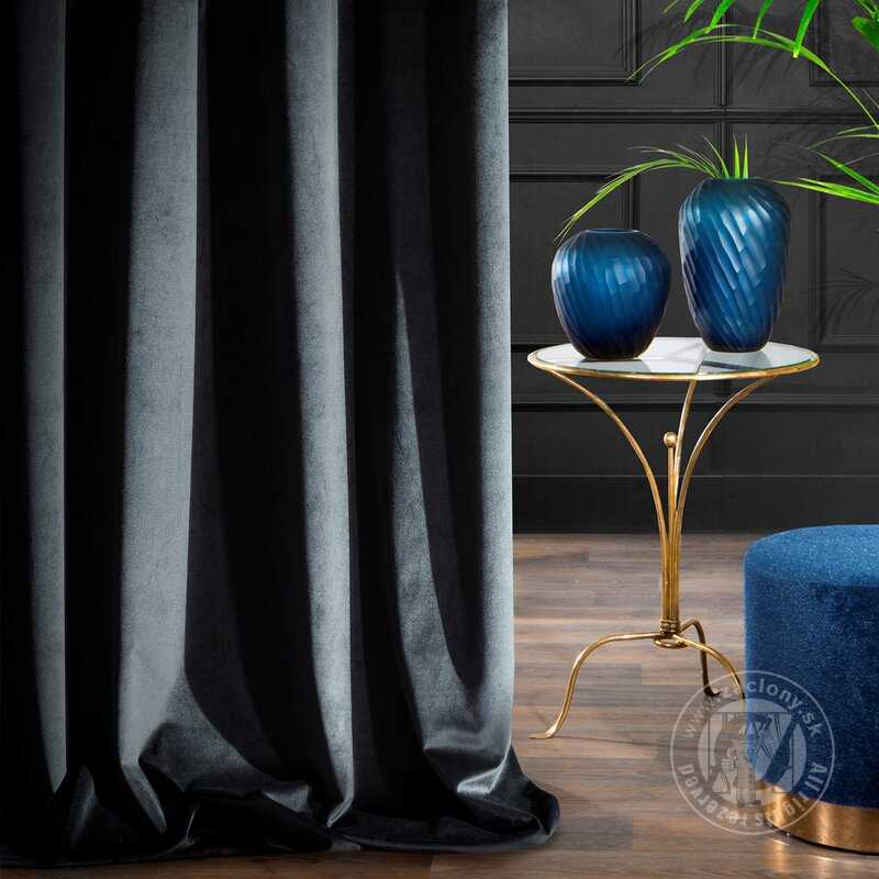 Záves RIA na krúžkoch čierny 140x250cm