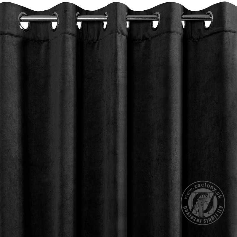 Záves RIA na krúžkoch čierny 140x250cm