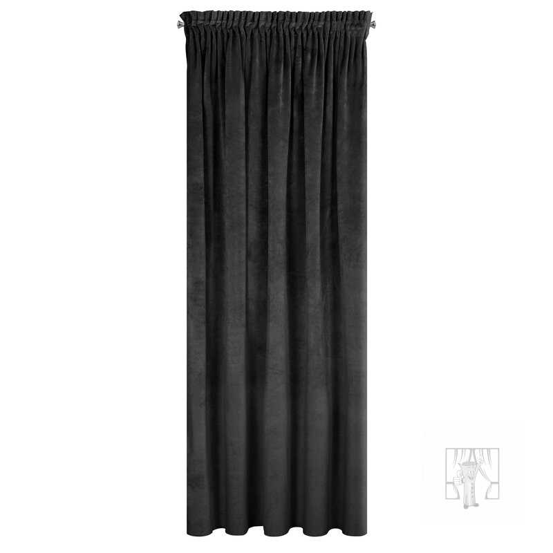 Záves RIA na páske čierny 140x270cm
