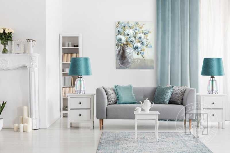 Záves RIA na krúžkoch zelenomodrý 140x250cm