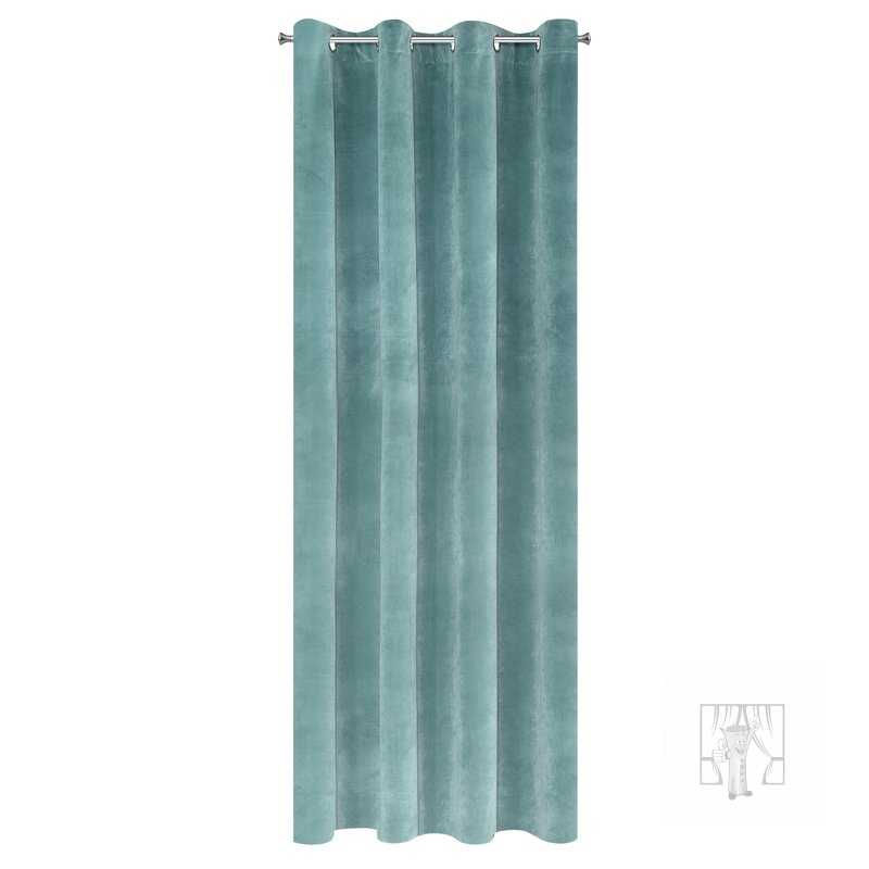 Záves RIA na krúžkoch zelenomodrý 140x250cm