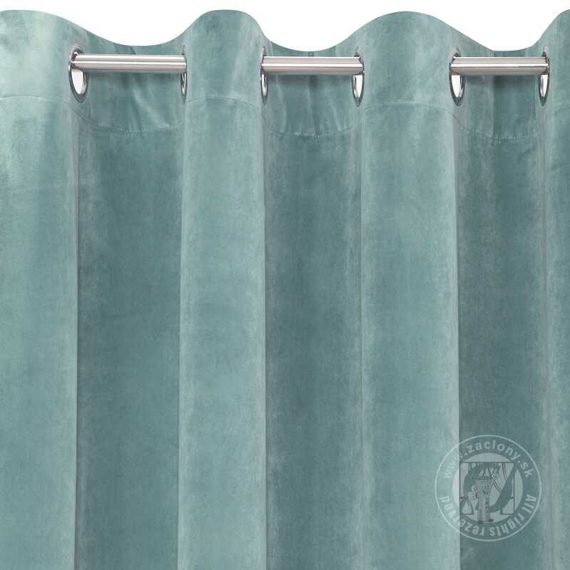 Záves RIA na krúžkoch zelenomodrý 140x250cm
