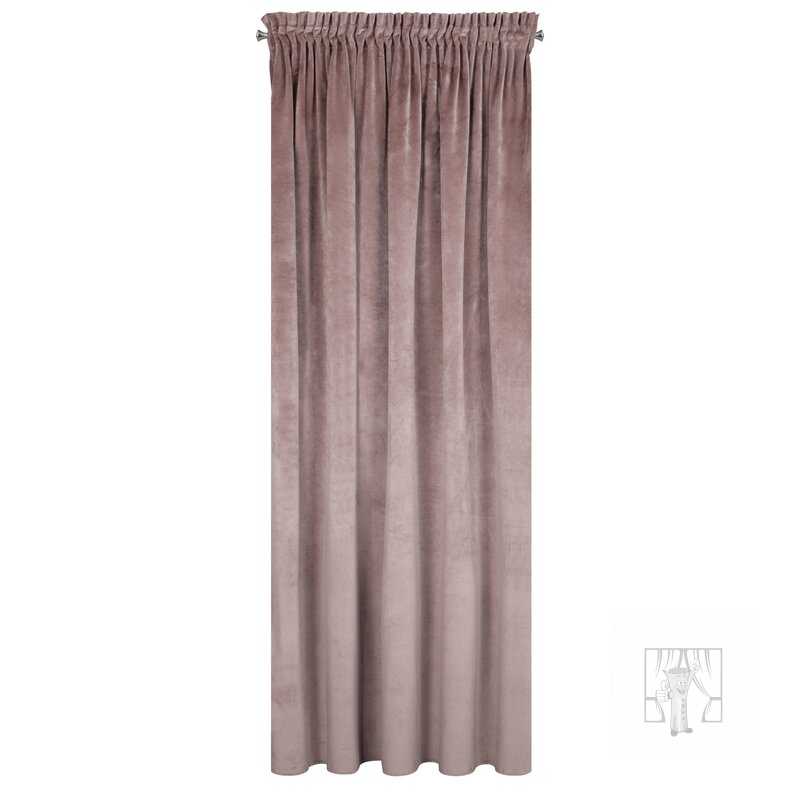 Záves RIA na páske púdrovo ružový 140x270cm