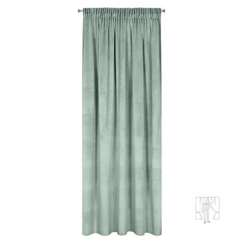 Záves MELANIE na páske svetlý mätový 140x270cm