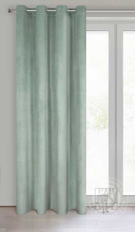 Záves MELANIE na krúžkoch svetlý mätový 140x250cm