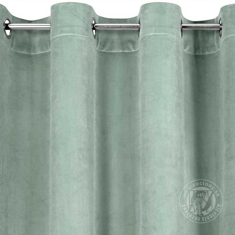 Záves MELANIE na krúžkoch svetlý mätový 140x250cm
