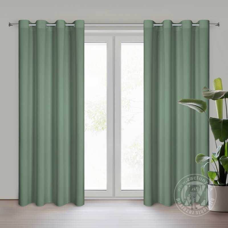 Záves RITA na krúžkoch tmavý mätový 140x250cm