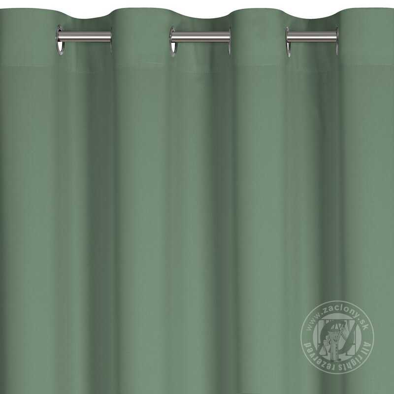 Záves RITA na krúžkoch tmavý mätový 140x250cm