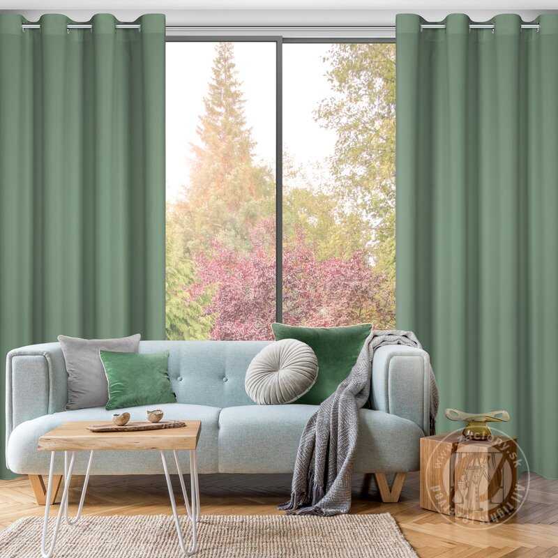 Záves RITA na krúžkoch tmavý mätový 140x250cm