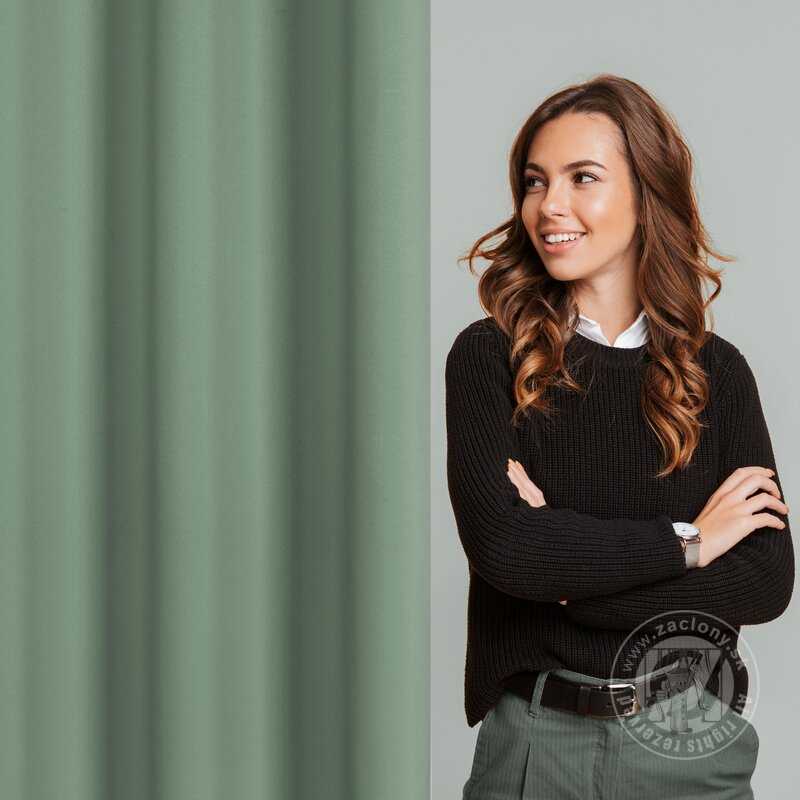 Záves RITA na krúžkoch tmavý mätový 140x250cm