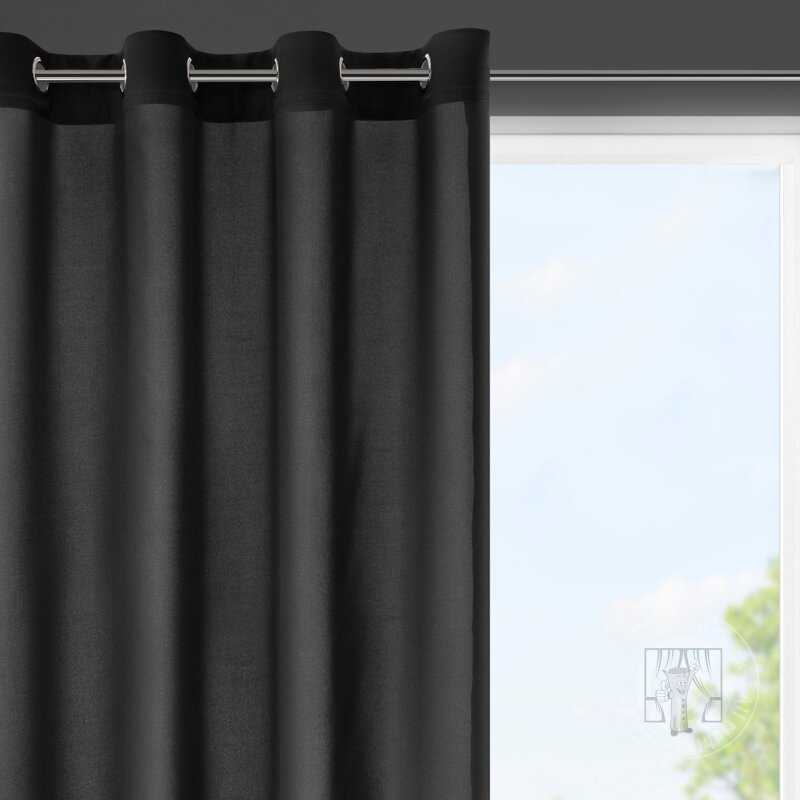 Krátky záves RITA na krúžkoch čierny 140x175cm