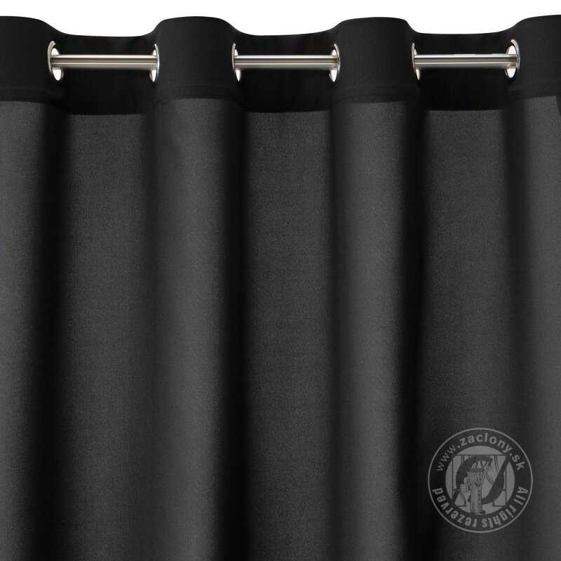 Krátky záves RITA na krúžkoch čierny 140x175cm