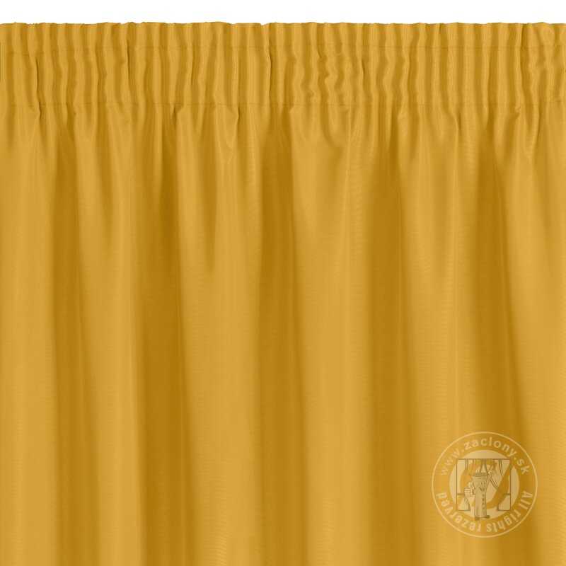 Krátky záves RITA na páske horčicový 140x175cm