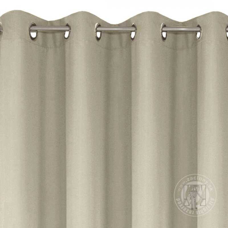 Krátky záves RITA na krúžkoch cappuccino 140x175cm