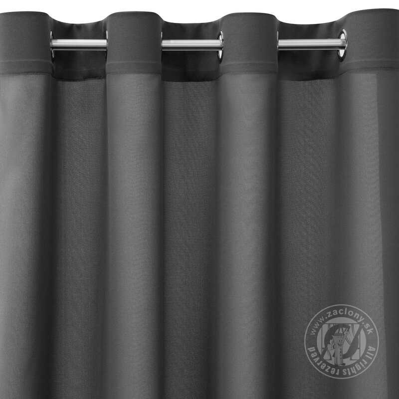 Krátky záves RITA na krúžkoch grafitový 140x175cm