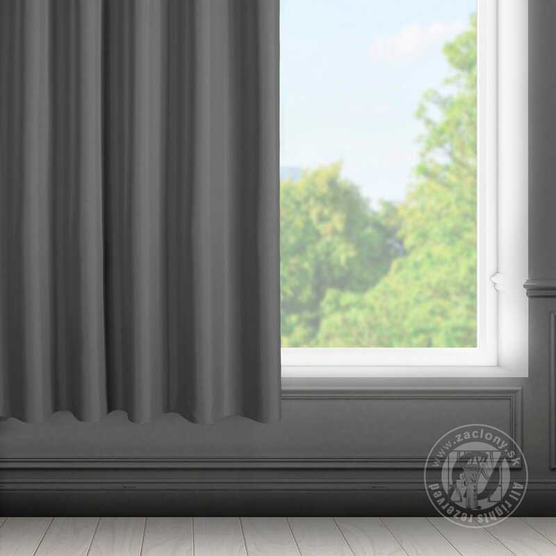 Krátky záves RITA na páske grafitový 140x175cm