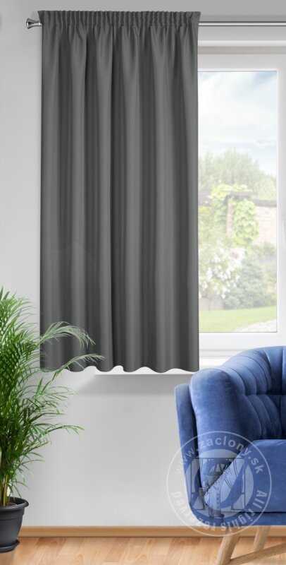 Krátky záves RITA na páske grafitový 140x175cm
