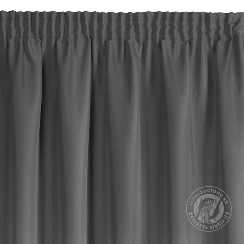 Krátky záves RITA na páske grafitový 140x175cm