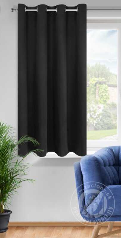 Záves LOGAN na krúžkoch 140x175cm čierny