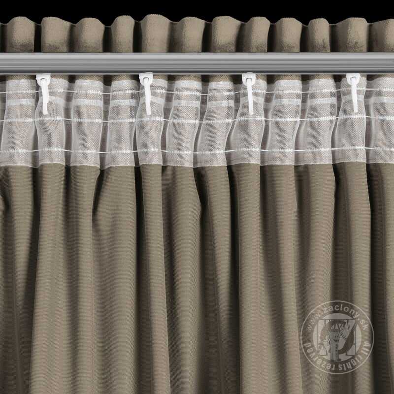 Záves MELANIE na páske hnedý 140x270cm