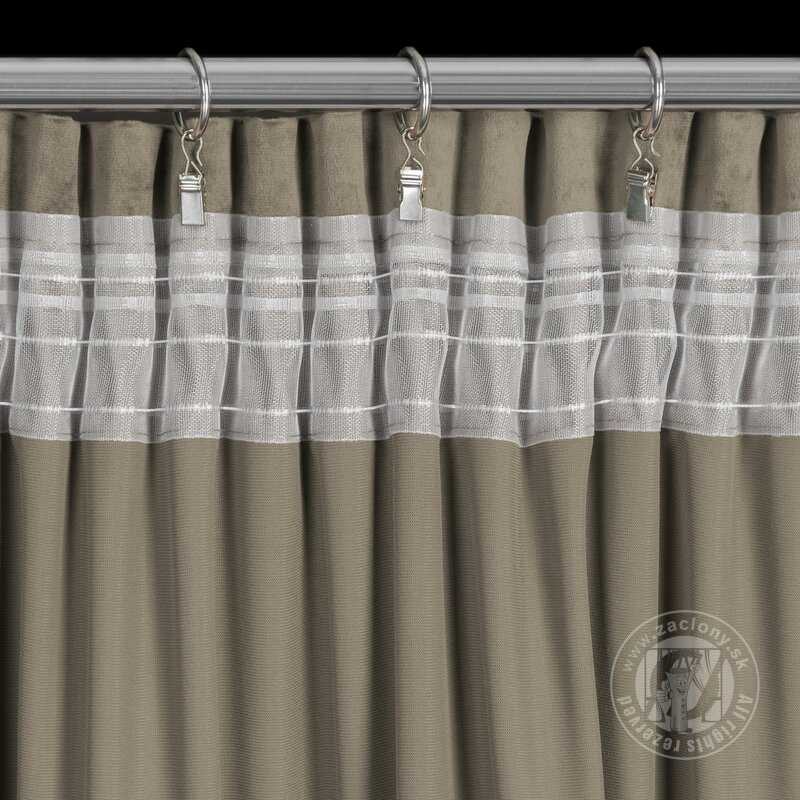 Záves MELANIE na páske hnedý 140x270cm
