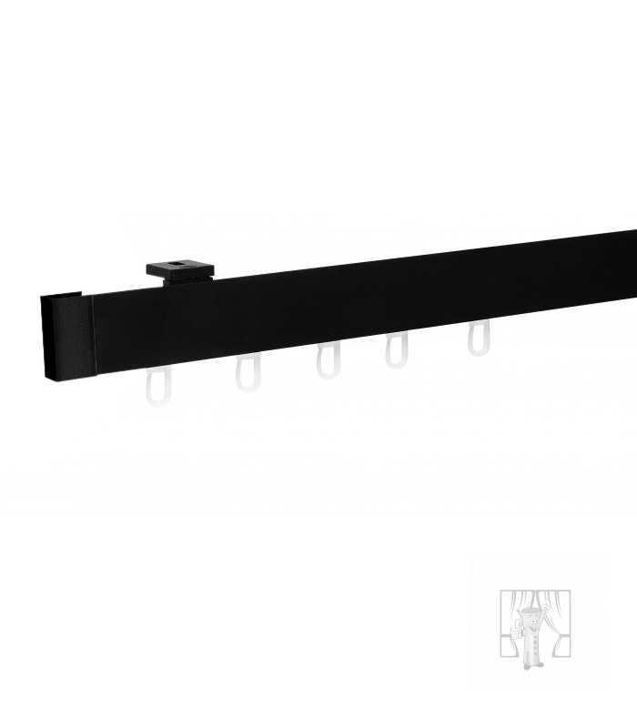 Hliníková garniža LUXOR Čierna s háčikmi