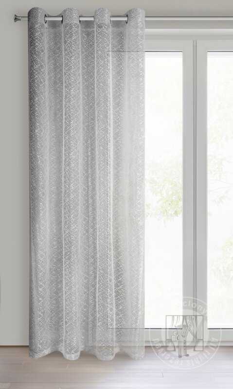 Záclona AMANDA na krúžkoch strieborná 140x250cm