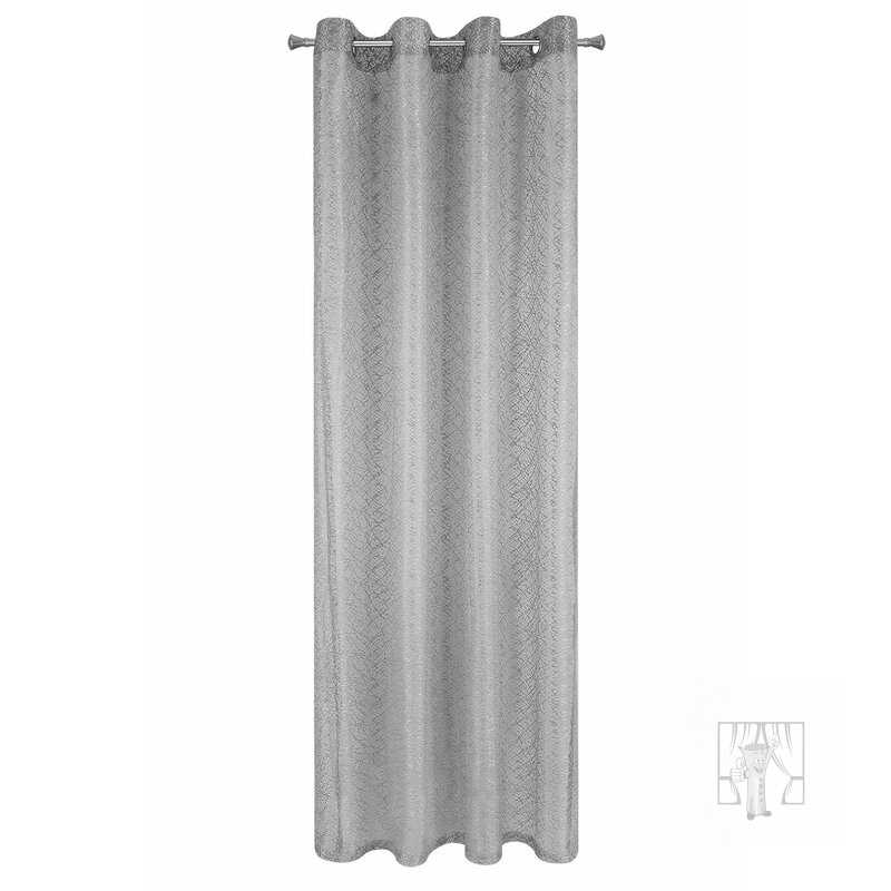 Záclona AMANDA na krúžkoch strieborná 140x250cm