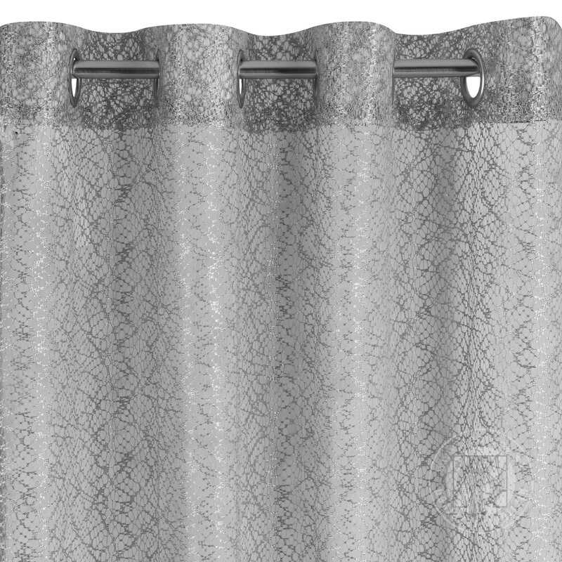 Záclona AMANDA na krúžkoch strieborná 140x250cm