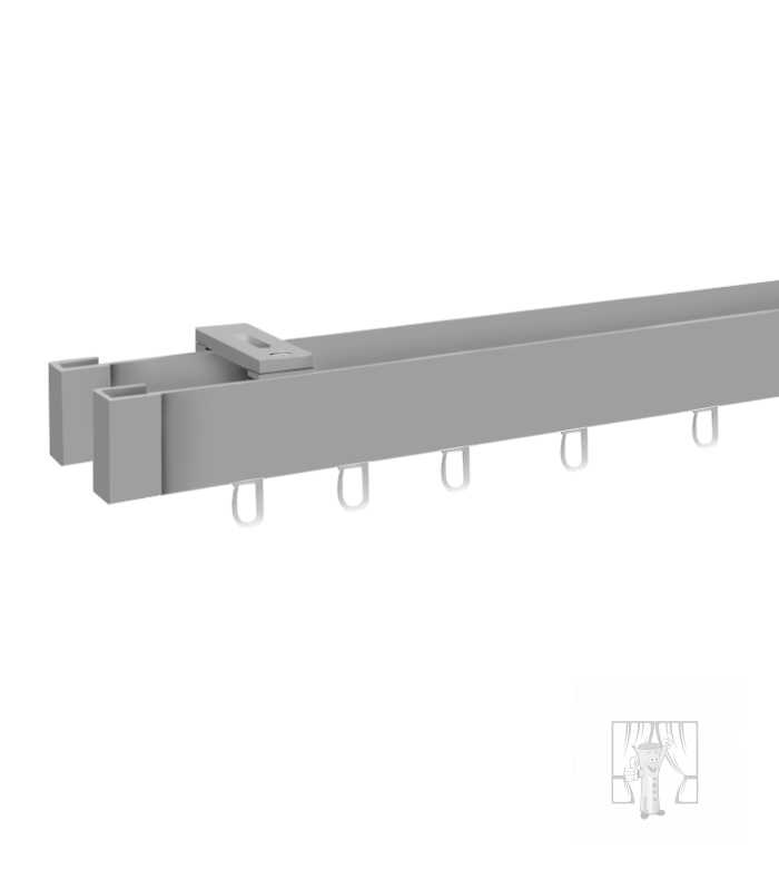 Hliníková garniža LUXOR Inox s háčikmi - Dvojitá