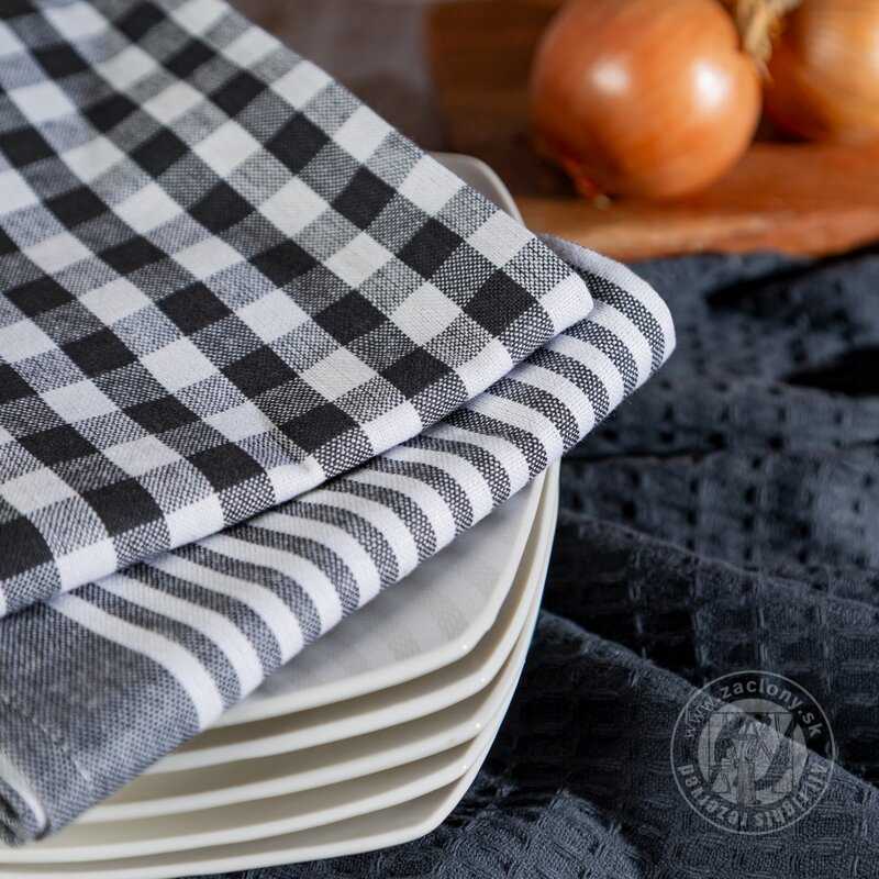 Sada bavlnených kuchynských utierok LUCY 50x70 cm čierne 3ks