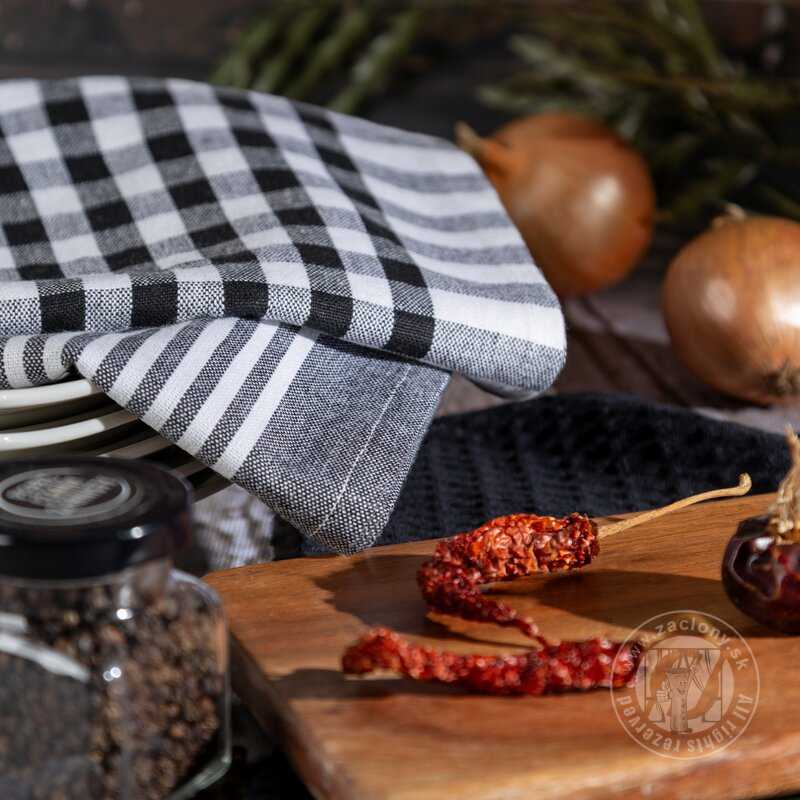 Sada bavlnených kuchynských utierok LUCY 50x70 cm čierne 3ks