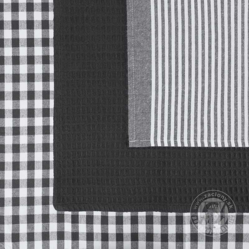 Sada bavlnených kuchynských utierok LUCY 50x70 cm tmavosivé 3ks