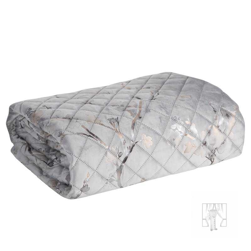 Zamatový prehoz na posteľ BLINK5 200x220 cm strieborný