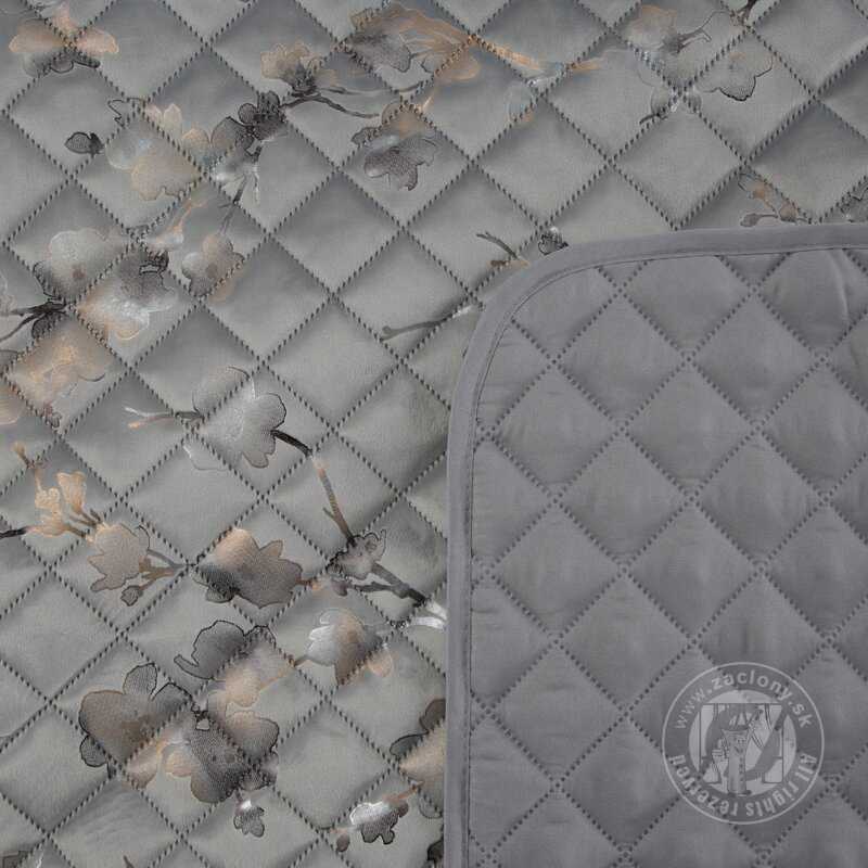 Zamatový prehoz na posteľ BLINK5 200x220 cm strieborný