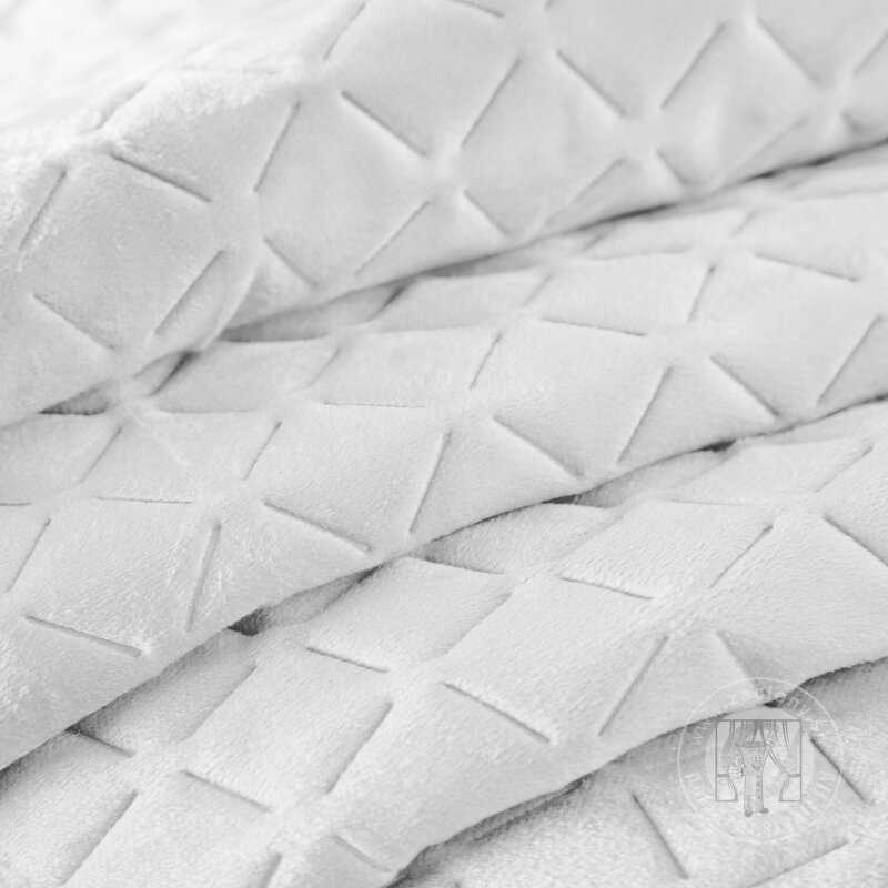 Zamatový prehoz na posteľ DIMON 170x210 cm biely