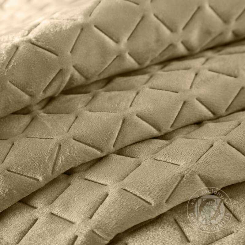 Zamatový prehoz na posteľ DIMON 220x240 cm béžový