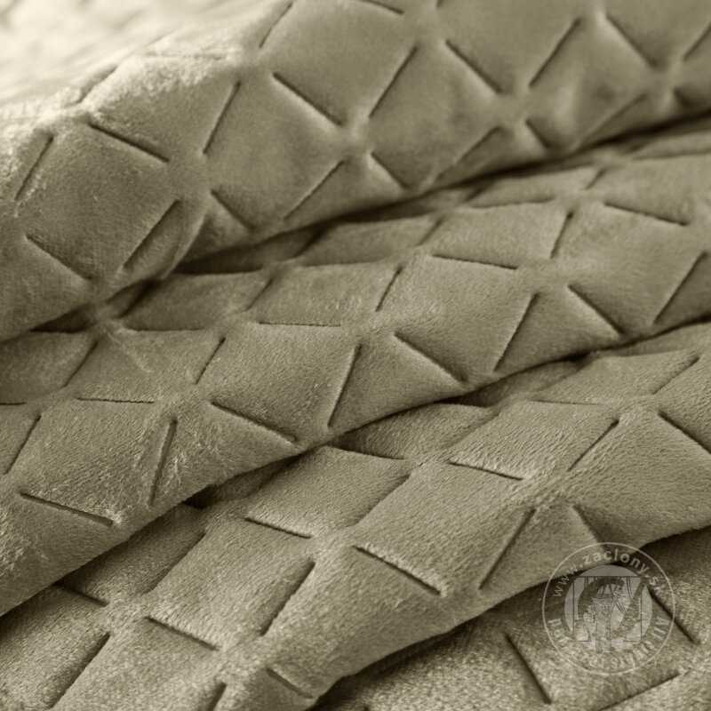 Zamatový prehoz na posteľ DIMON 170x210 cm tmavobéžový