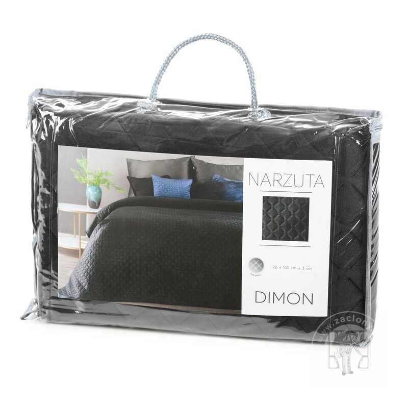 Zamatový prehoz na posteľ DIMON 220x240 cm čierny