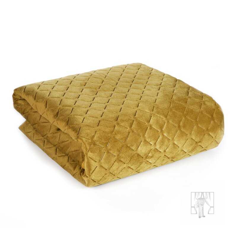 Zamatový prehoz na posteľ DIMON 200x220 cm medový