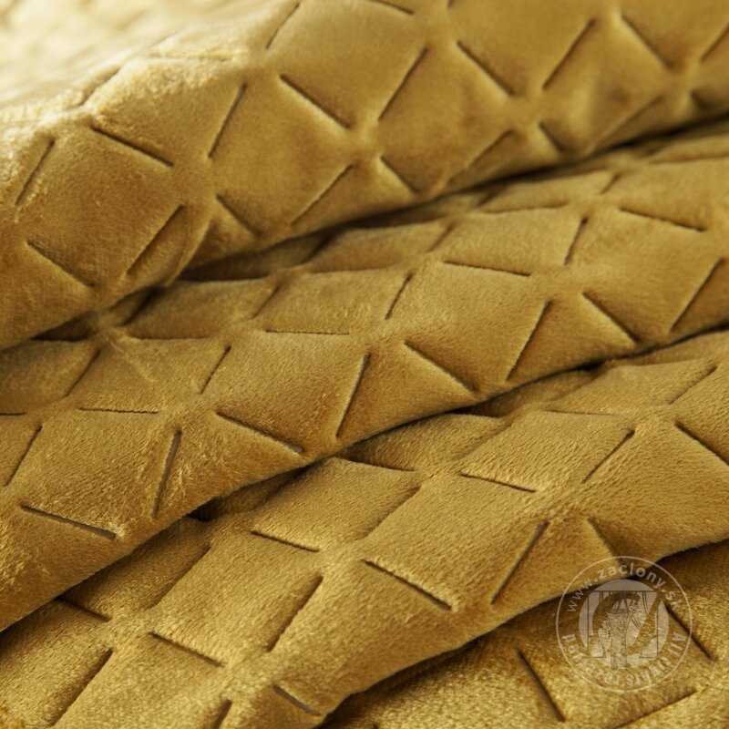 Zamatový prehoz na posteľ DIMON 220x240 cm medový