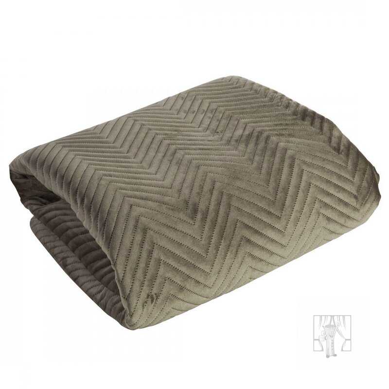 Zamatový prehoz na posteľ SOFIA 220x240 cm hnedý