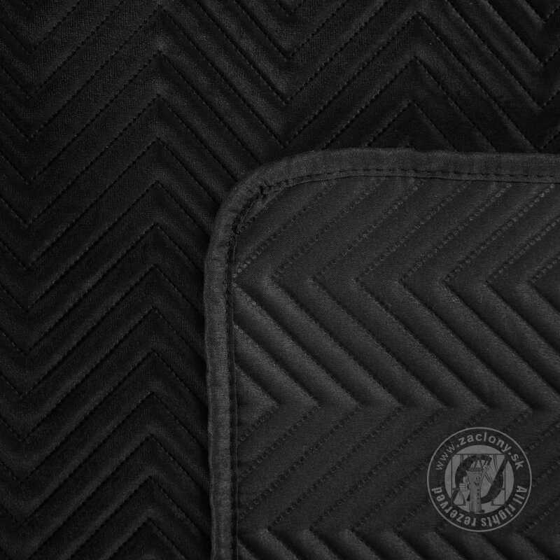 Zamatový prehoz na posteľ SOFIA 200x220 cm čierny