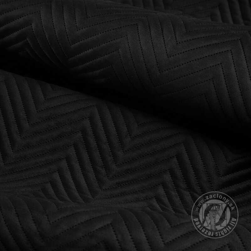 Zamatový prehoz na posteľ SOFIA 220x240 cm čierny