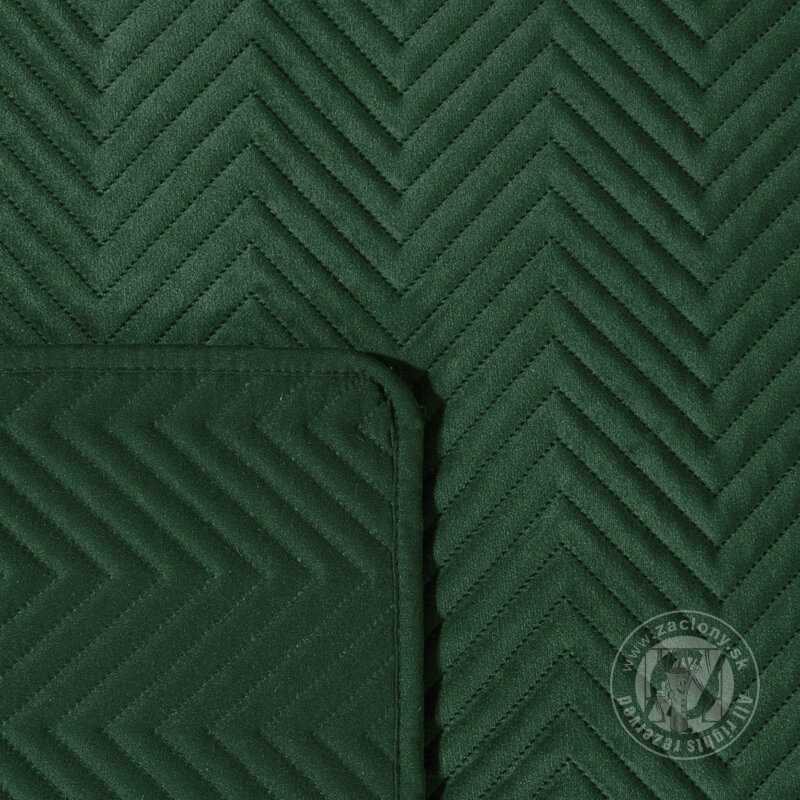 Zamatový prehoz na posteľ SOFIA 220x240 cm tmavozelený