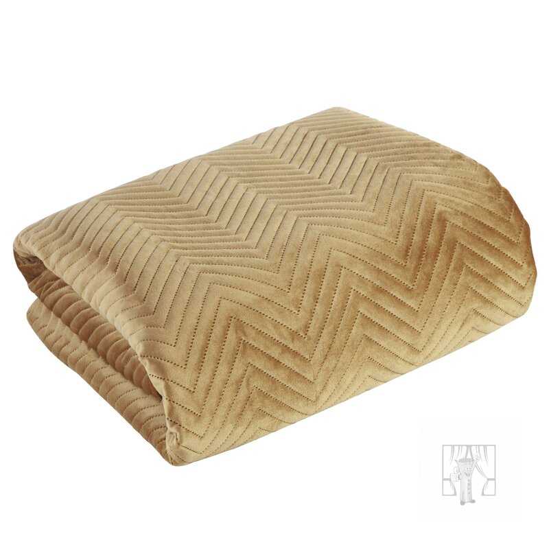 Zamatový prehoz na posteľ SOFIA 230x260 cm medový