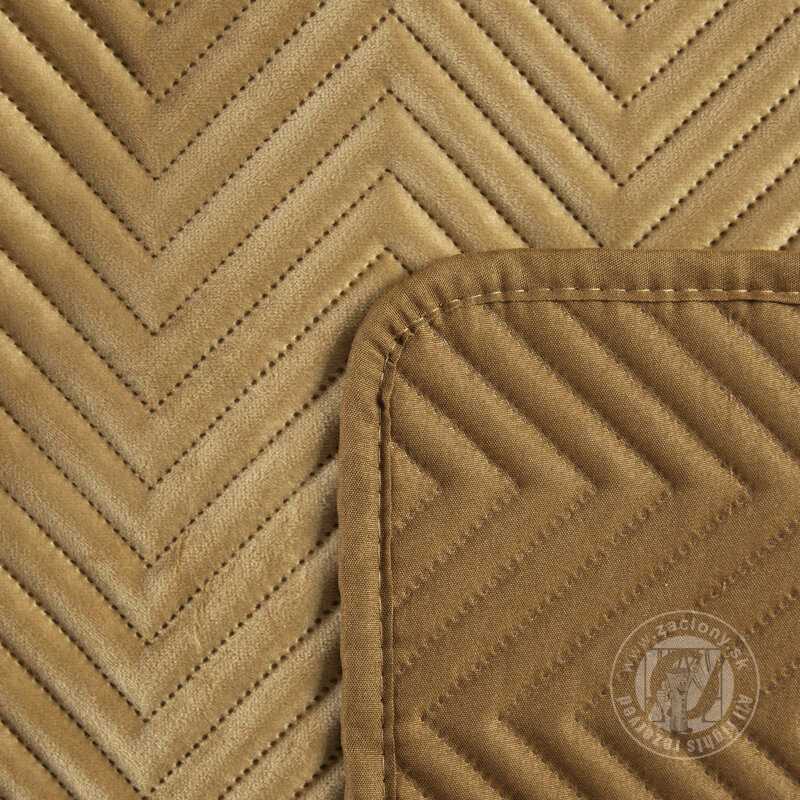 Zamatový prehoz na posteľ SOFIA 230x260 cm medový