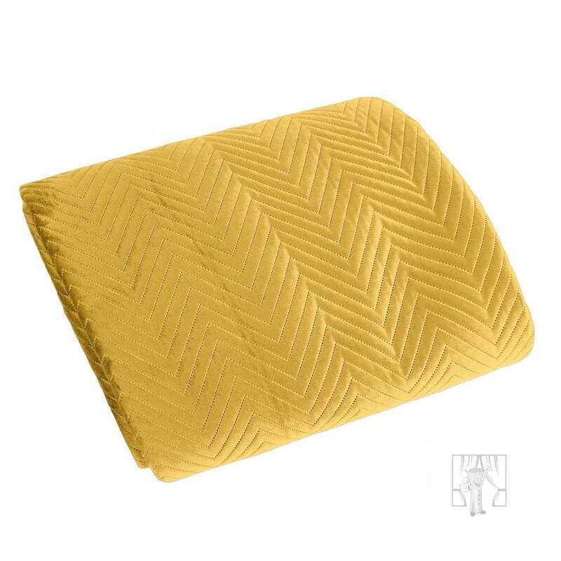 Zamatový prehoz na posteľ SOFIA 220x240 cm horčicový